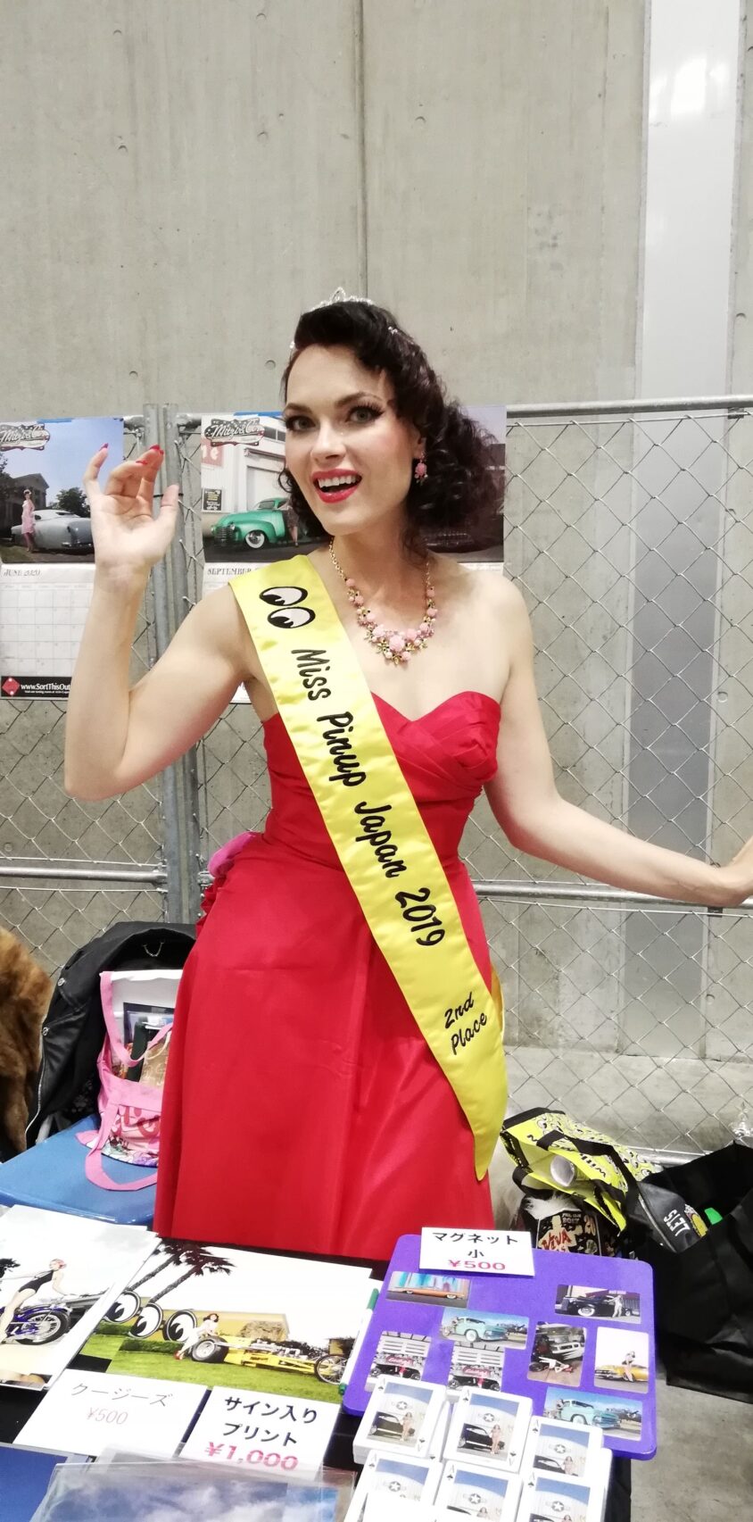 横浜ホットロッドカスタムショーのミス・ピンナップ・ジャパン2019のグッズブース