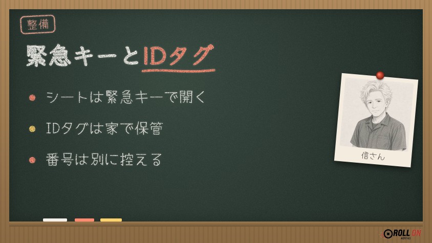 ADV160の緊急キーでシートを開ける方法とIDタグの保管（黒板風の見出し画像）